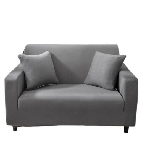 2 Seater Sofa Cover Plain Grey Style Protection For Living Room Chair Slipcover Slipcovers