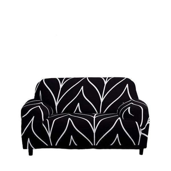 2 Seater Sofa Cover Black Style Protection For Living Room Chair Elastic Stretchable Slipcover Slipcovers