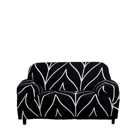 2 Seater Sofa Cover Black Style Protection For Living Room Chair Elastic Stretchable Slipcover Slipcovers