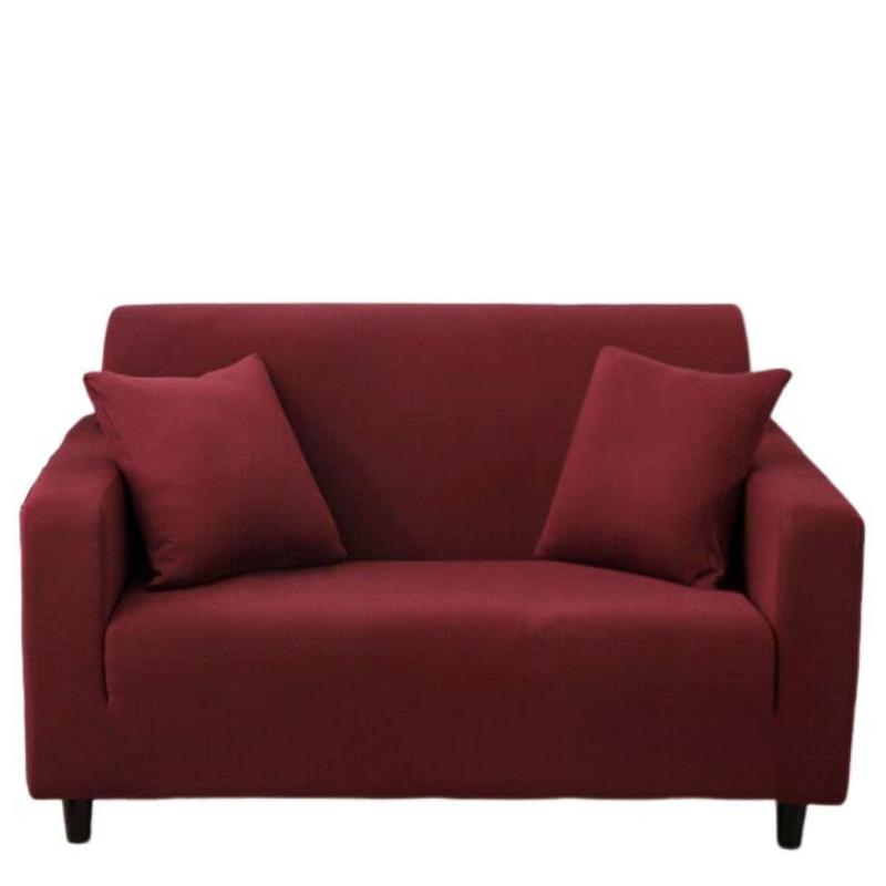 2 Seater Sofa Cover Wine Red Elastic Stretchable Slipcover For Living Room Slipcovers