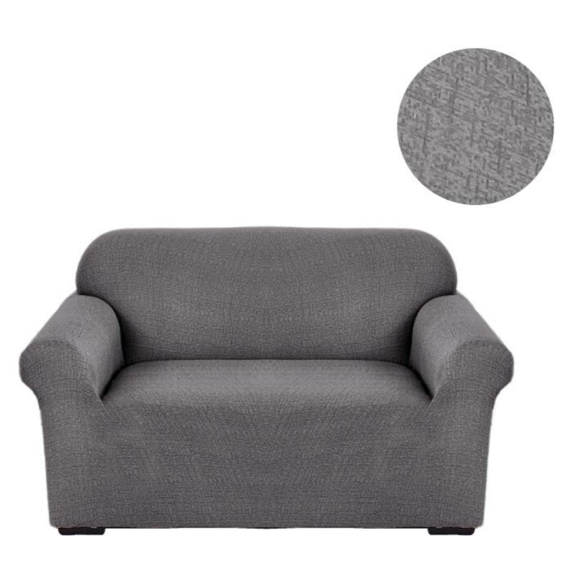 2 Seater Sofa Cover Solid Gray Style Protection For Living Room Chair Slipcover Slipcovers