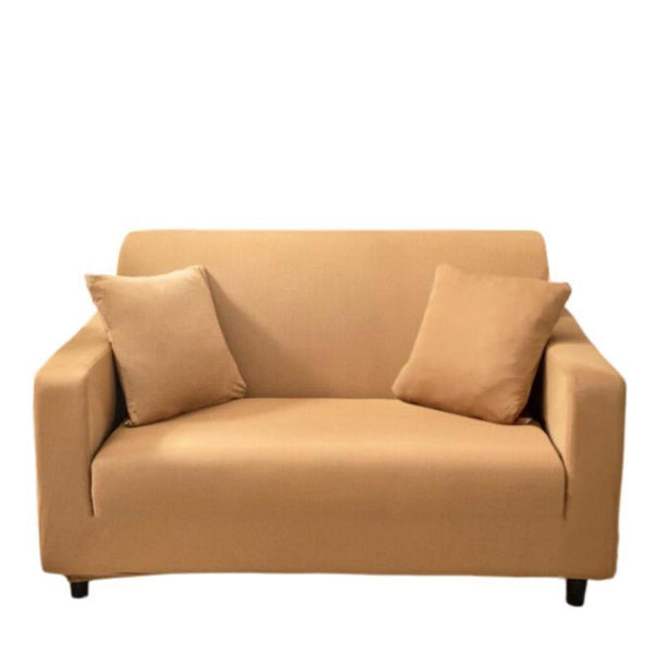 2 Seater Sofa Cover Plain Caramel Style Protection For Living Room Chair Slipcover Slipcovers