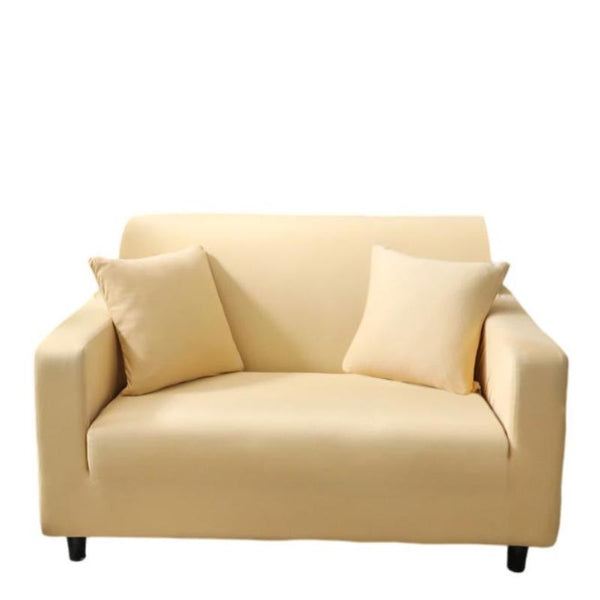 2 Seater Sofa Cover Plain Beige Style Protection For Living Room Chair Slipcover Slipcovers