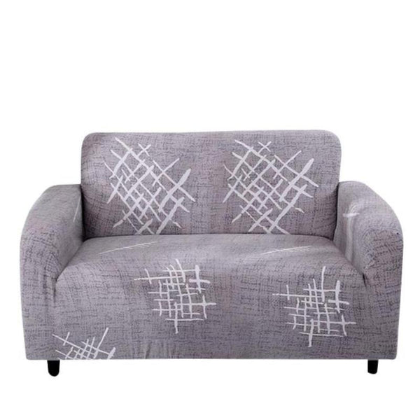 2 Seater Sofa Cover Solid Light Gray Elastic Stretchable Slipcover For Living Room Slipcovers