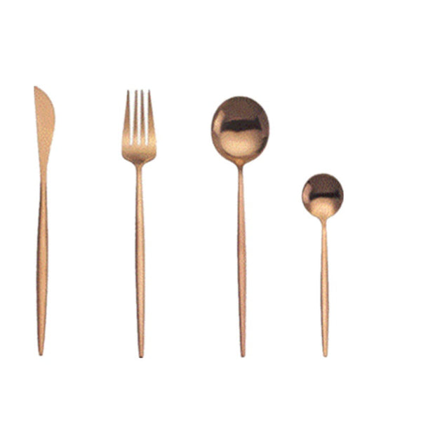 2Set Rose Gold Steak Knife Fork Coffee Spoon Teaspoon Food Tableware Noble Western Wedding Party Upscale Cutlery Cutlery Sets
