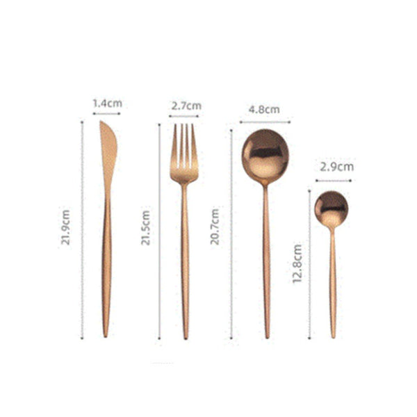 2Set Rose Gold Steak Knife Fork Coffee Spoon Teaspoon Food Tableware Noble Western Wedding Party Upscale Cutlery Cutlery Sets