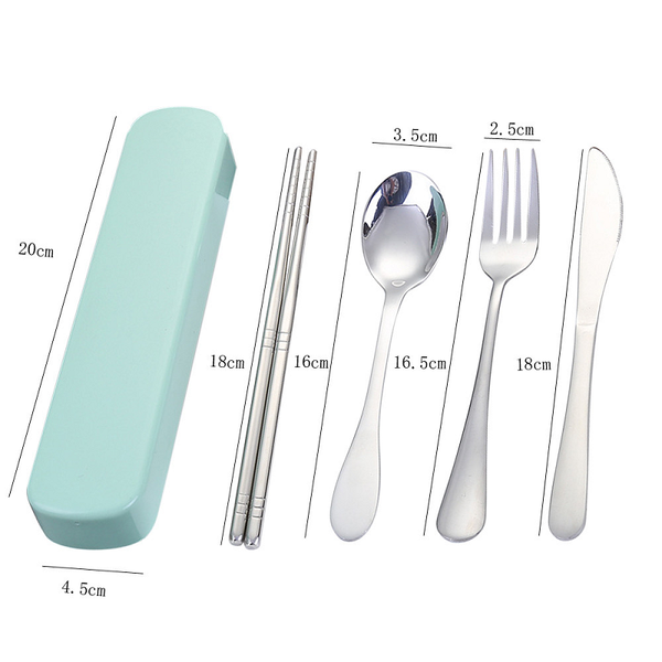 2Set Portable Stainless Steel Cutlery Storage Box Chopstick Fork Spoon Knife