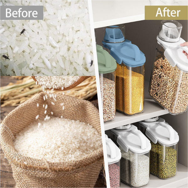 2Sizes Transparent Grain Storage Jar Cat Food Rice Snack Tea Container 2800Ml Food Storage Containers