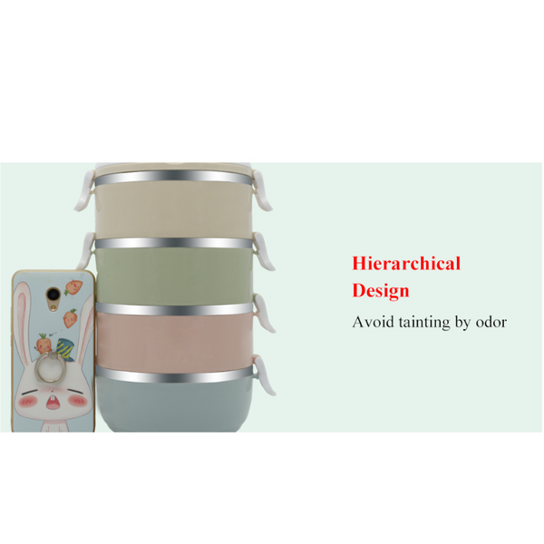 2/3/4 Layers Stainless Steel Thermal Lunch Boxes Portable Food Container Lunchboxes