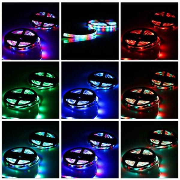 2X5m 2835 300 Leds Rgb Strips With Ir 44 Key Double Outlet Controller Dc12v Multi