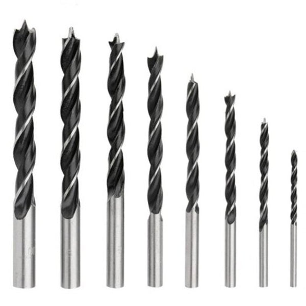 3 10Mm Three Point Woodworking Drill Board Hole Reamer 8Pcs Silver Wood Drill Bits