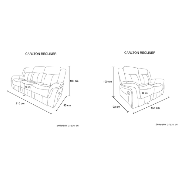 Melbournians Furniture 3 2 1 Seater Finest Grey Fabric Recliner Sofa Sturdy Construction Metal Mechanism Sofas Armchairs & Couches