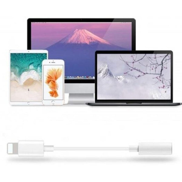 3.5 Mm Jack Aux Earphone Audio Adapter Cable For Iphone X / 8 Plus 7 White Cables & Adapters