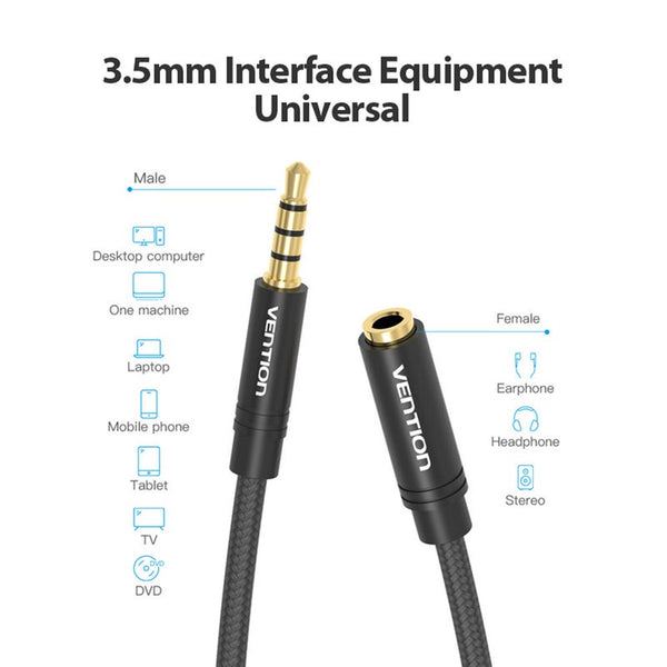 3.5Mm Audio Extension Cable Jack Male To Female Aux For Headphones Huawei P20 Iphone 6S Mp4 Player Cables & Adapters