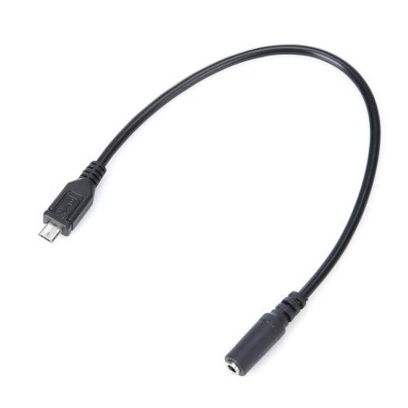 3.5Mm Audio Female To Micro Usb Pin Male Cable 30Cm Black Cables & Adapters