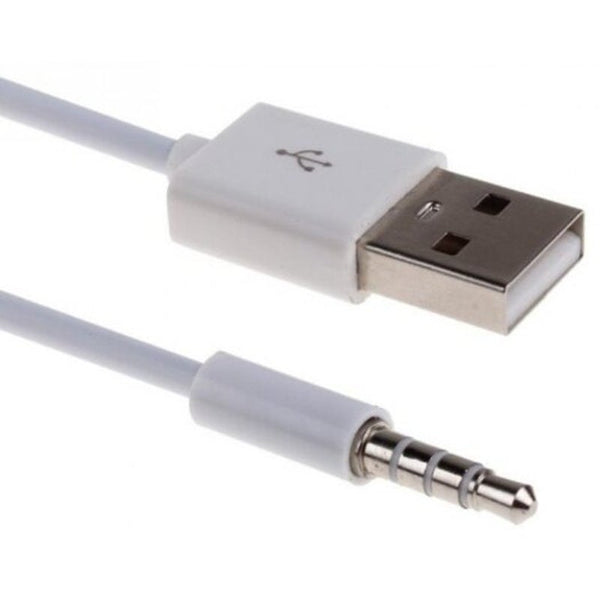 3.5Mm Audio Plug Jack To Usb 2.0 Male Charge Cable Adapter White Cables & Adapters