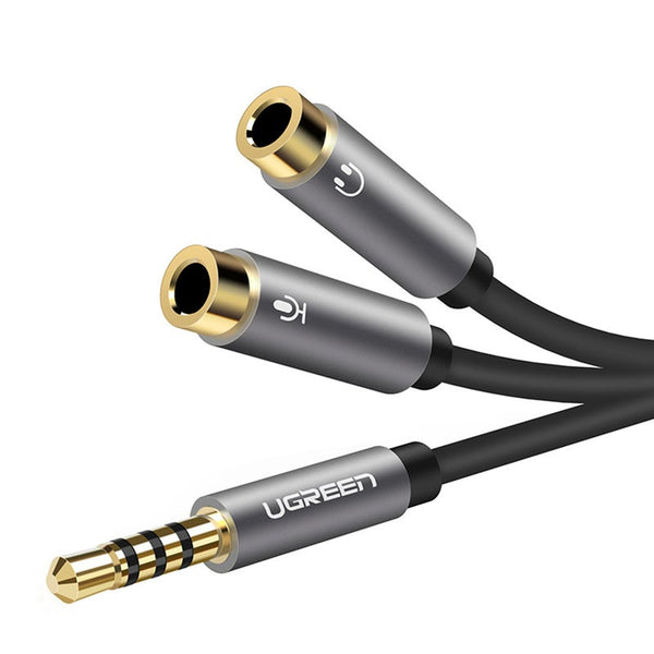 3.5Mm Audio Splitter Cable For Computer Jack 1 Male To 2 Female Mic Y Aux Headset Adapter Cables & Adapters