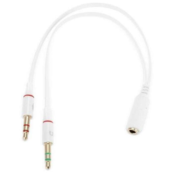 3.5Mm Female To 2 Male Adapter Cable Ivory White Cables & Adapters