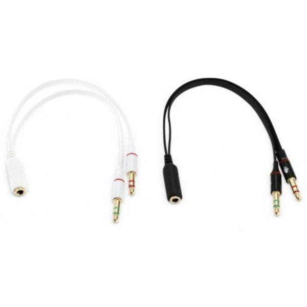 3.5Mm Female To 2 Male Adapter Cable Ivory White Cables & Adapters
