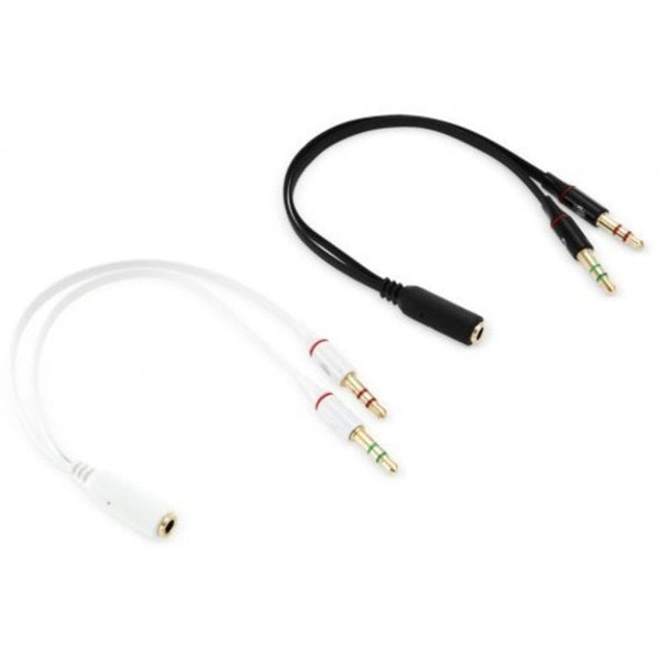 3.5Mm Female To 2 Male Adapter Cable Ivory White Cables & Adapters