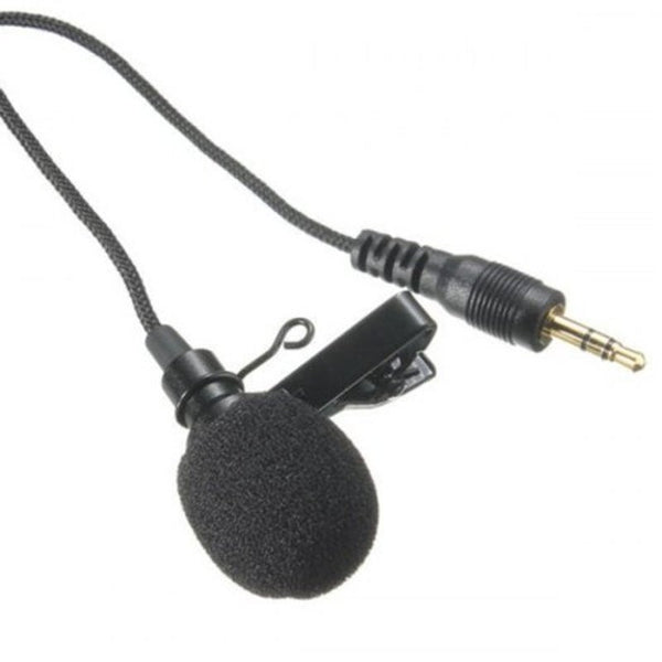 3.5Mm High Sensitive 2.4M Tie Clip On Lapel Lavalier Mic Microphone Black
