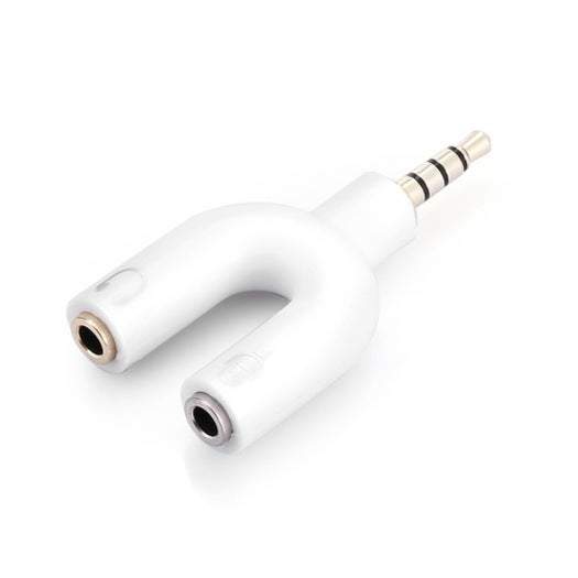 Audio Video Cables White 3.5Mm Male To Dual Female Adapter