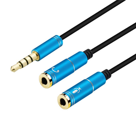 3.5Mm Microphone Aux Cable 1 Male 2 Famle Combo Extension Mobile Audio Adapter Splitter For Laptop Headphone