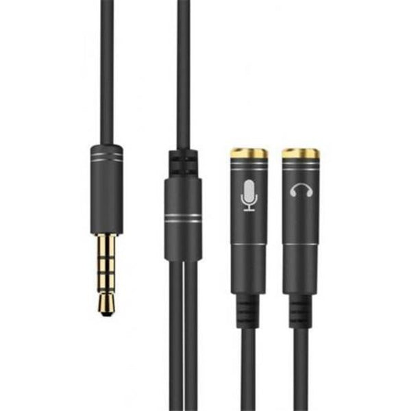3.5Mm Stereo Audio Y Splitter Cable 1 Male To 2 Female Headphone Mic Adapter Black Cables & Adapters