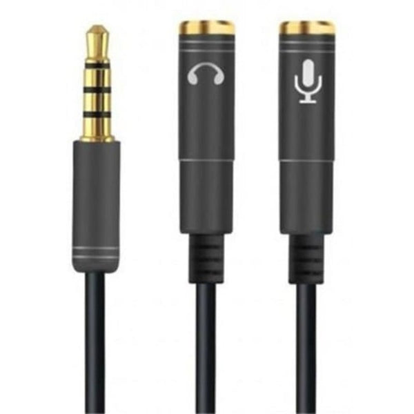 3.5Mm Stereo Audio Y Splitter Cable 1 Male To 2 Female Headphone Mic Adapter Black Cables & Adapters