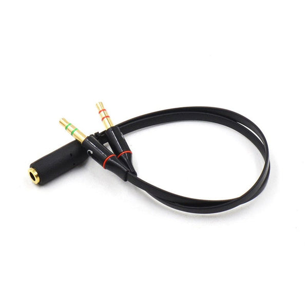 3.5Mm Trrs Adapter 2 Male 1 Female Mini Jack 4 Pin Splitter Stereo Audio Microphone Flat Cable Socket To 3Pin Connector Cables & Adapters