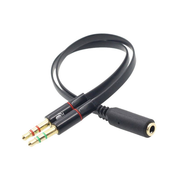 3.5Mm Trrs Adapter 2 Male 1 Female Mini Jack 4 Pin Splitter Stereo Audio Microphone Flat Cable Socket To 3Pin Connector Cables & Adapters