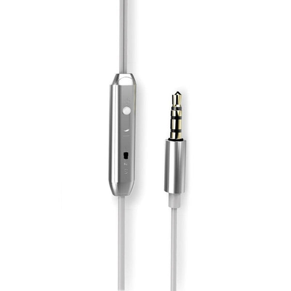3.5Mm Wired Headphone In Ear Stereo Music Headset Smart Phone Earphone Hands Free With Microphone Line Control Silver