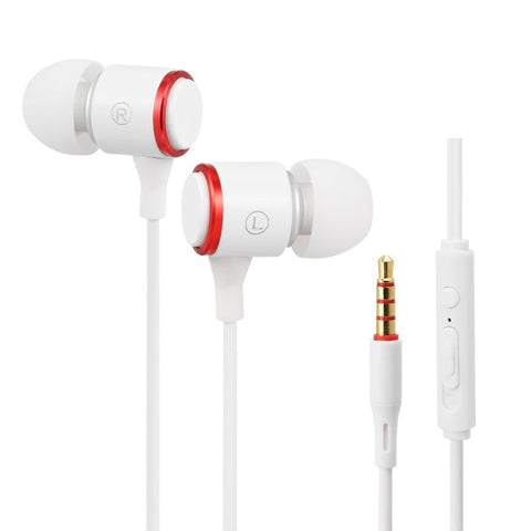3.5Mm Wired In Ear Headphones With Mic Line Control Music Sport Headset 1.2M Cable Earphone For Smart Phones Tablet Laptops White