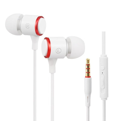 3.5Mm Wired In Ear Headphones With Mic Line Control Music Sport Headset 1.2M Cable Earphone For Smart Phones Tablet Laptops White Wired Earphones