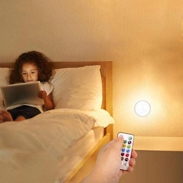 Wall Lights Mini Remote Control Led Battery Operated Night For Wardrobe Cabinet Bedside Night Lights