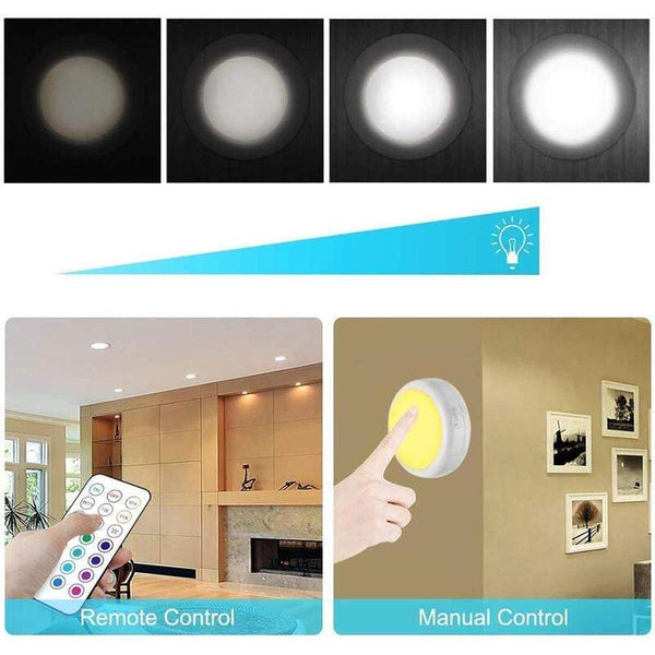 Wall Lights Mini Remote Control Led Battery Operated Night For Wardrobe Cabinet Bedside