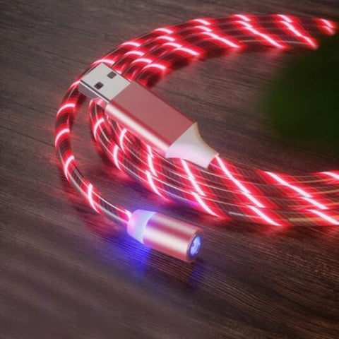 3 In 1 8Pin Type C Micro Usb Magnetic Charging Cable Red