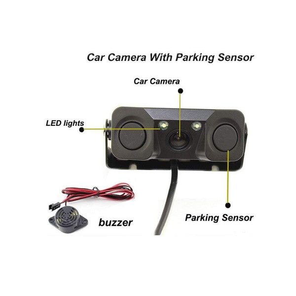 Car Accessories 3 In 1 Reversing Kit Smart Rearview Detector Sensor Camera Video Parking Backup View Sensors Buzzer Alarm Rear View Monitors/Cams & Ki