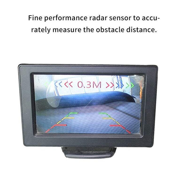 Car Accessories 3 In 1 Reversing Kit Smart Rearview Detector Sensor Camera Video Parking Backup View Sensors Buzzer Alarm