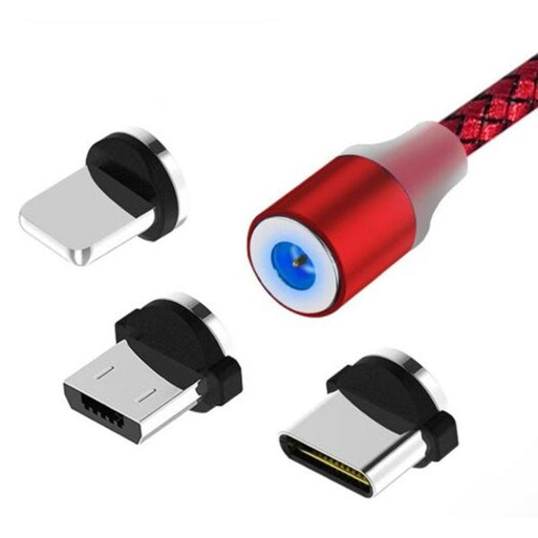 3 In 1 Fishing Net Magnetic Cable For Iphone Micro Usb Type C Charger Cables & Adapters