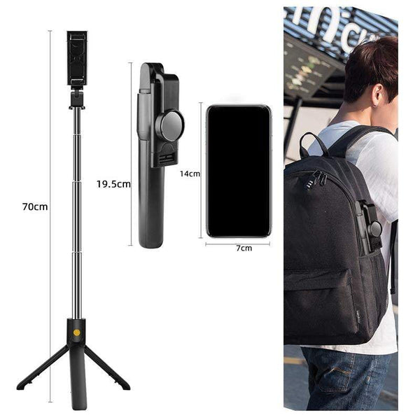 Foldable 3 In 1 Wireless Bluetooth Mini Tripod Selfie Stick With Remote Control Selfie Sticks