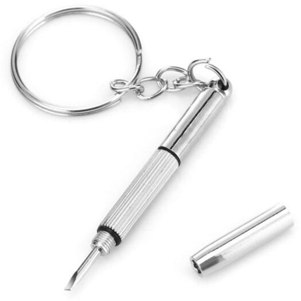 3 In 1 Keychain Screwdriver Repair Tool For Glasses Watch Silver Screwdrivers & Nutdrivers