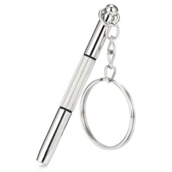 3 In 1 Keychain Screwdriver Repair Tool For Glasses Watch Silver Screwdrivers & Nutdrivers