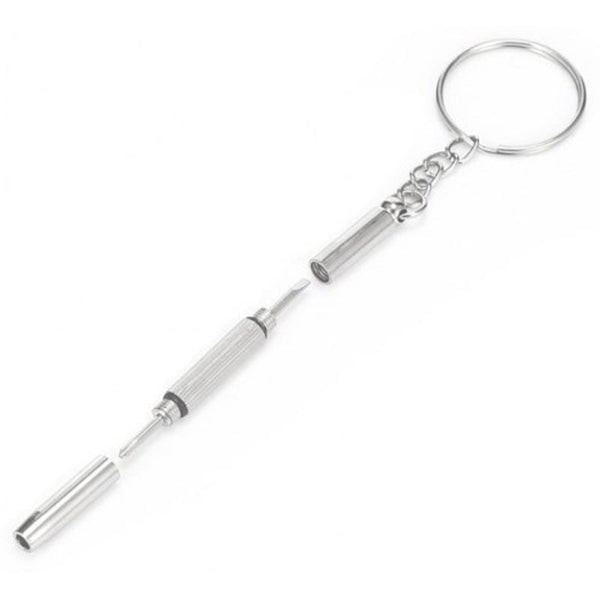 3 In 1 Keychain Screwdriver Repair Tool For Glasses Watch Silver Screwdrivers & Nutdrivers