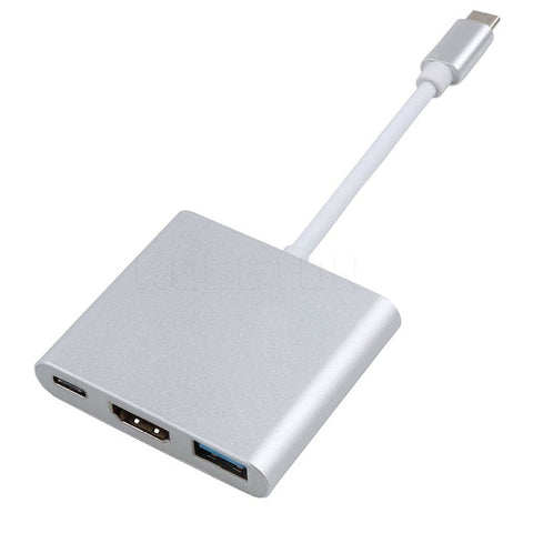 3 In 1 Usb C Hub Male To Female 3.1 Type Hdmi 3.0 Charging Adapter For Macbook Air 12 Converter
