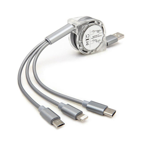 3 In 1 Usb Charging Cable Cord For Smart Phones Ipad 1M Grey Cables & Adapters