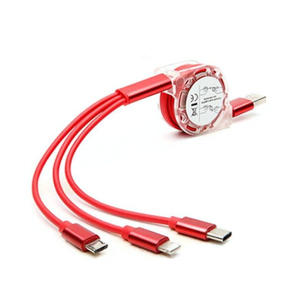 3 In 1 Usb Charging Cable Cord For Smart Phones And Ipad 1M Red Cables & Adapters