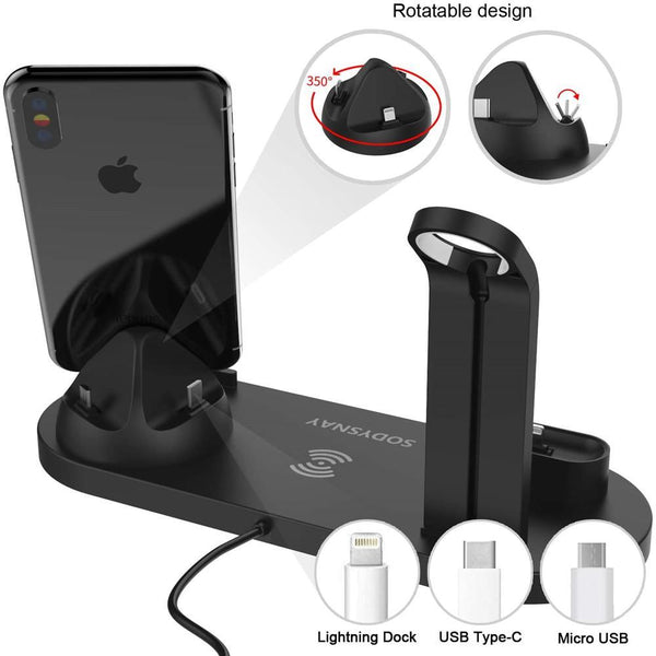 Charging Usb 3 In 1 Wireless Dock For Apple Watch Airpods Chargers & Cradles