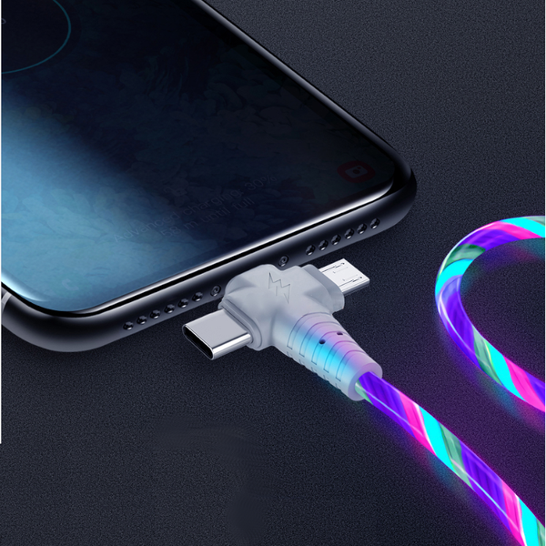 3 In 1 Led Light Flowing Luminous Replacement Charging Cable Cables & Adapters