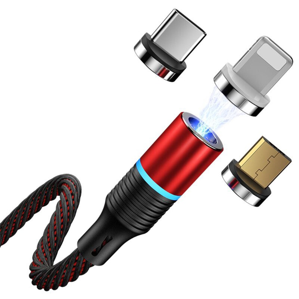 3 In 1 Fast Charging Magnetic Cable Charger For Micro Usb Type Cables & Adapters